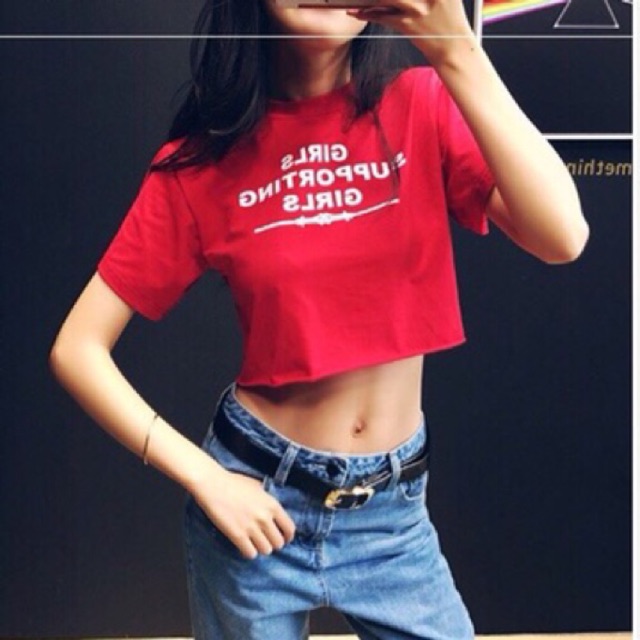 Áo croptop form rộng in chữ H4