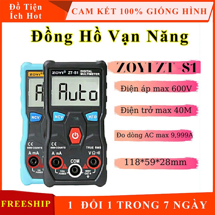 Đồng hồ đo vạn năng Zoyi ZT-S1 tự động đo điện tử màn hình LCD