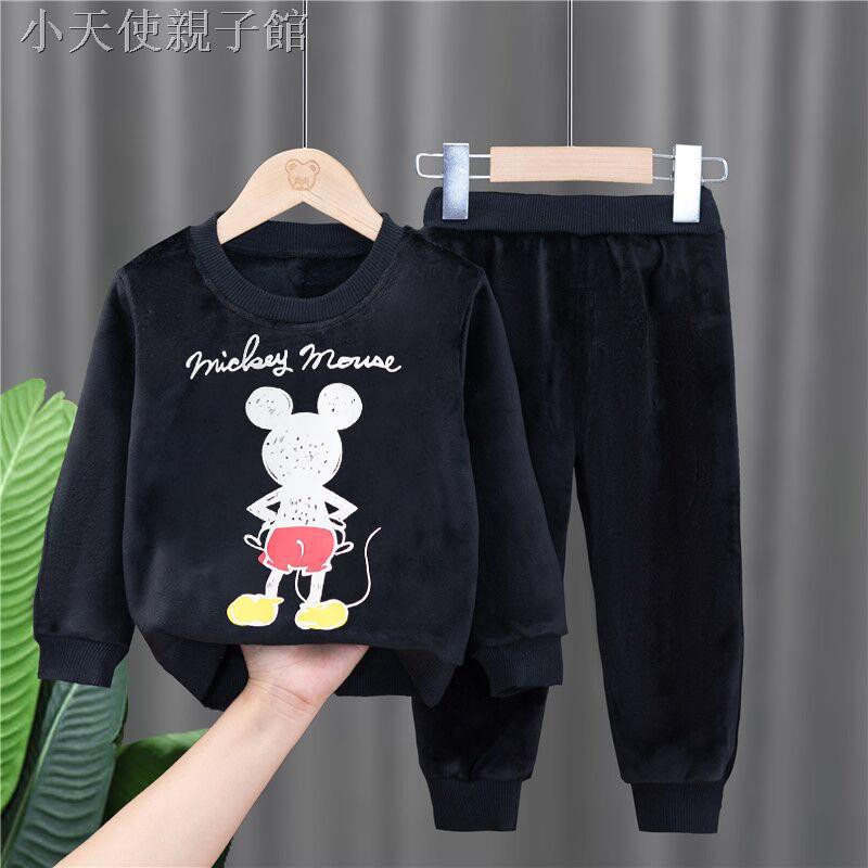 Bộ Đồ Sweater Phối Nhung Thời Trang Mùa Đông Cho Bé Trai 1-3 - 4 Tuổi