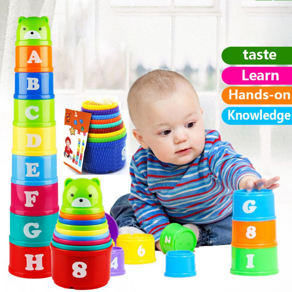 Đồ chơi ly xếp hỗ trợ khả năng phối hợp tay mắt giáo dục sớm cho bé