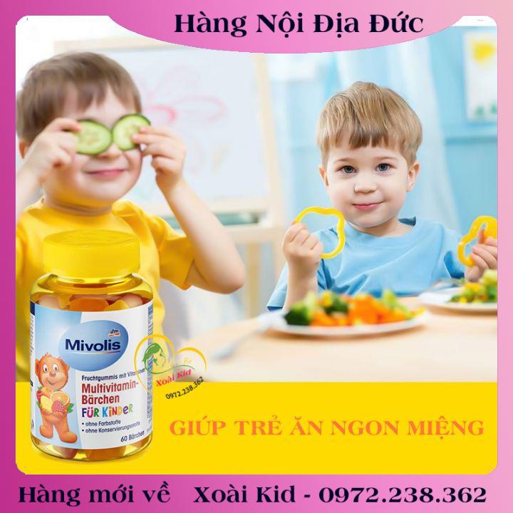 [auth] Kẹo Gấu Bổ Sung Vitamin Tổng Hợp Cho Trẻ Mivolis, Vị Trái Cây, 60 Viên - Nội Địa Đức Đủ Bill [Hot]