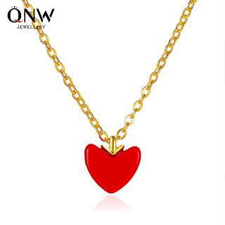 Simple Korean Style Red Heart Pendant