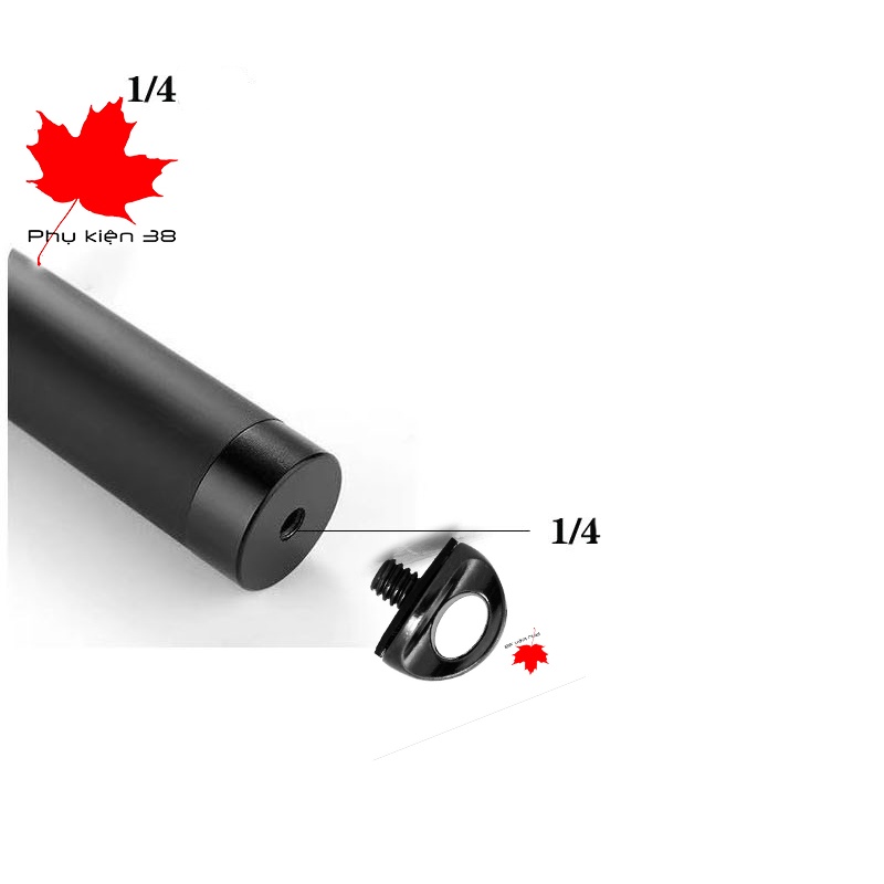 Vít gắn đuôi gậy tự sướng, chuẩn vít 1/4 inch dùng buộc dây treo gậy