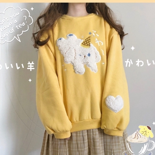 Áo Sweater Form Rộng Phong Cách Nhật Bản Xinh Xắn Cho Nữ