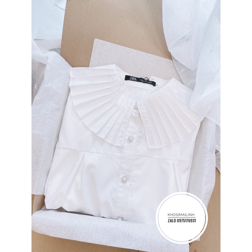 ✨BÁN SỈ✨Áo sơ mi trắng dập ly cổ cúc ngọc | BigBuy360 - bigbuy360.vn