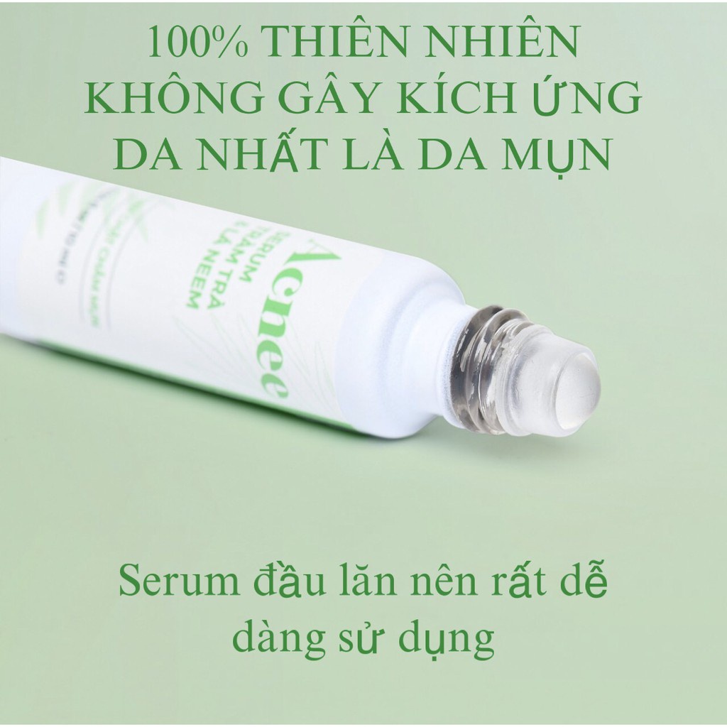 Serum giảm mụn Acnee tràm trà và lá neem LACO 10ml tinh chất chấm mụn hiệu quả sau 4h sử dụng