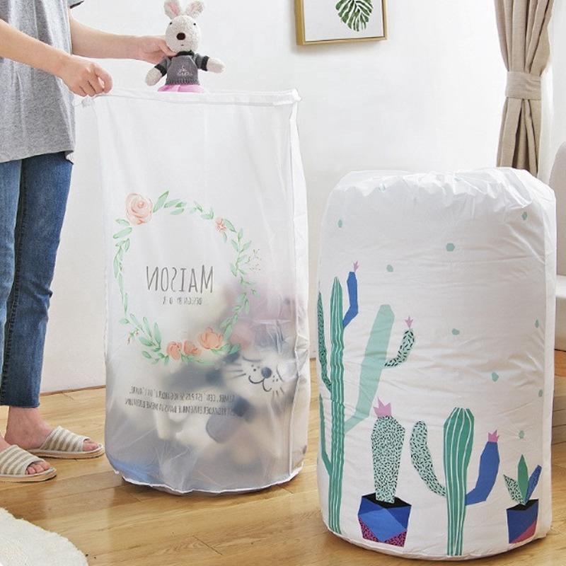Túi Đựng Chăn Mền/Quần Áo Cỡ Lớn Có Dây Rút Hình Tròn Tiện Dụng Cho Gia Đình