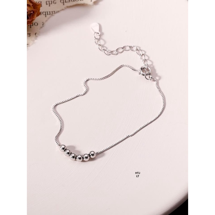 Lắc tay nữ bạc thật gắn bi nhỏ xinh xắn - Kho sỉ bạc Nhất Linh
