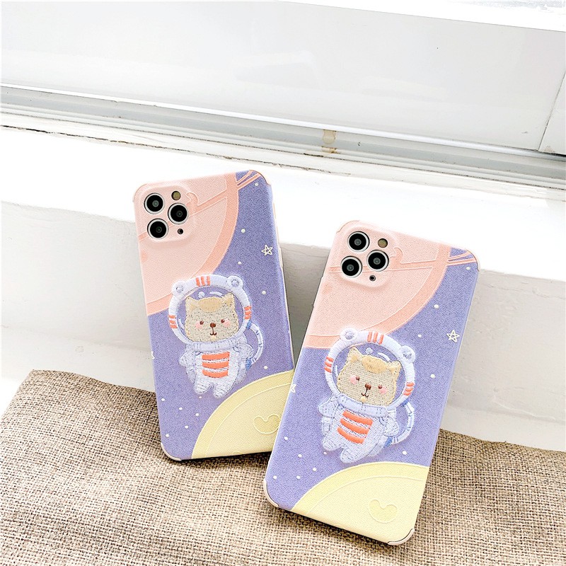Ốp lưng iphone Cat Planet thêu viền chống va đập 5/5s/6/6plus/6s/6splus/7/7plus/8/8plus/x/xs/11/12/pro/max/plus/promax | BigBuy360 - bigbuy360.vn