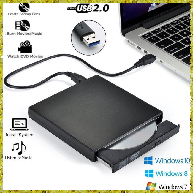 Đầu đọc đĩa DVD CD RW gắn ngoài kết nối cổng USB dùng cho máy tính