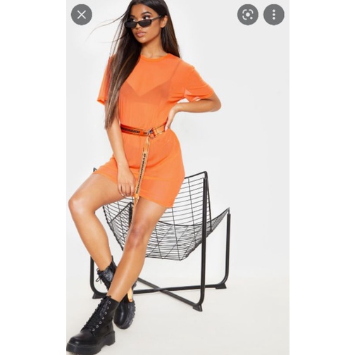 Đầm lưới body f21 VNXK sheer mesh tshirt áo thun lưới trong suốt dáng dài cổ tròn đi biển forever 21 xuất khẩu dư xịn