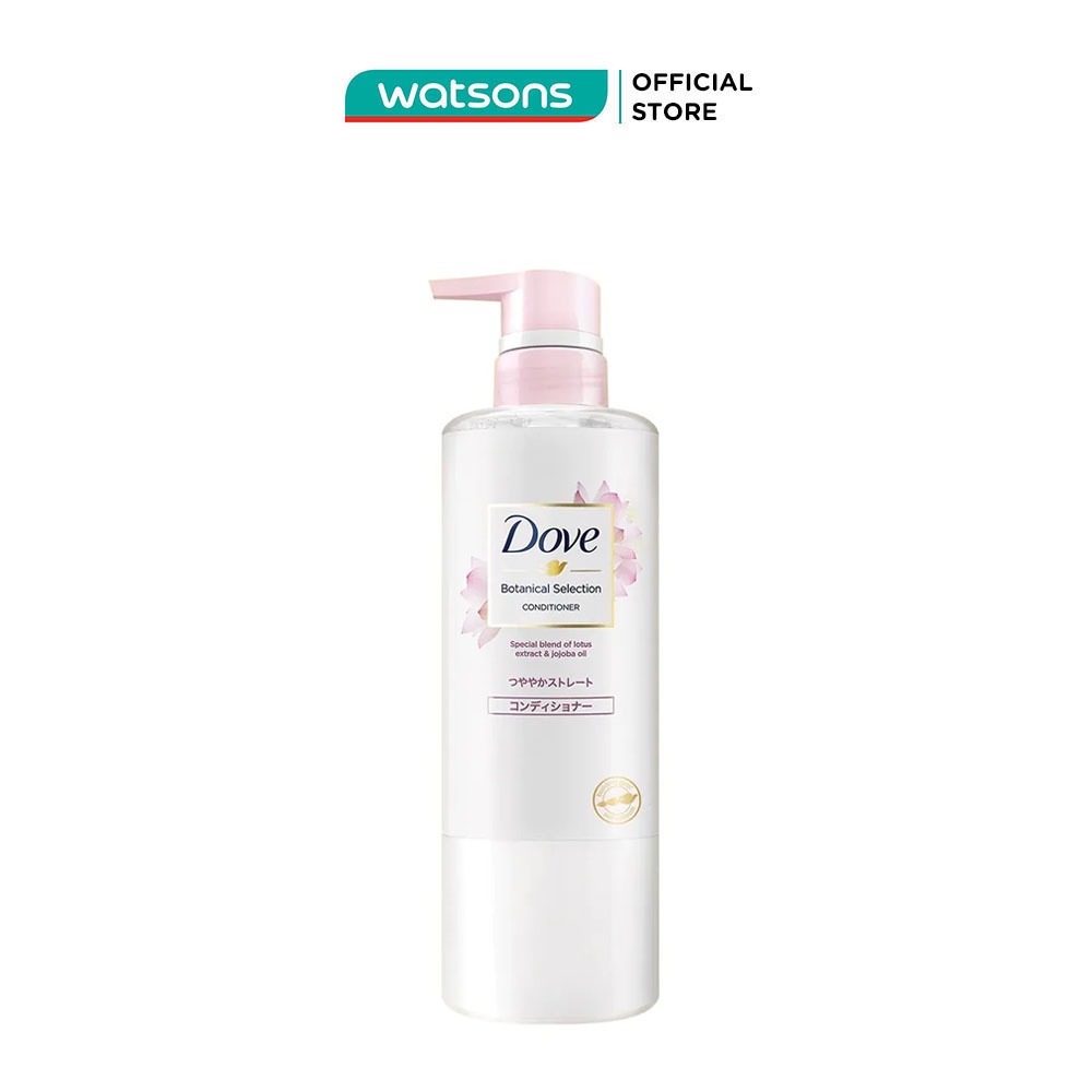 Kem Xả Dove Botanical Selection Giúp Tóc Bóng Mượt Từ Hoa Sen &amp; Dầu Jojoba 500g