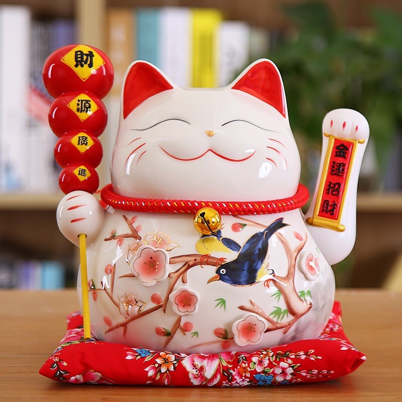 Mèo thần tài, mèo may mắn Neko Maneki Tài lộc viên mãn vẫy tay