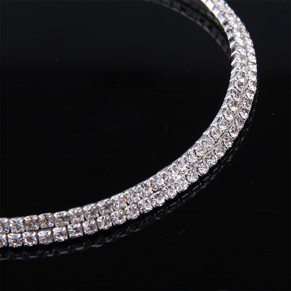 Vòng cổ hợp kim dạng khoen tròn khảm đá lấp lánh sành điệu cho nữ | BigBuy360 - bigbuy360.vn