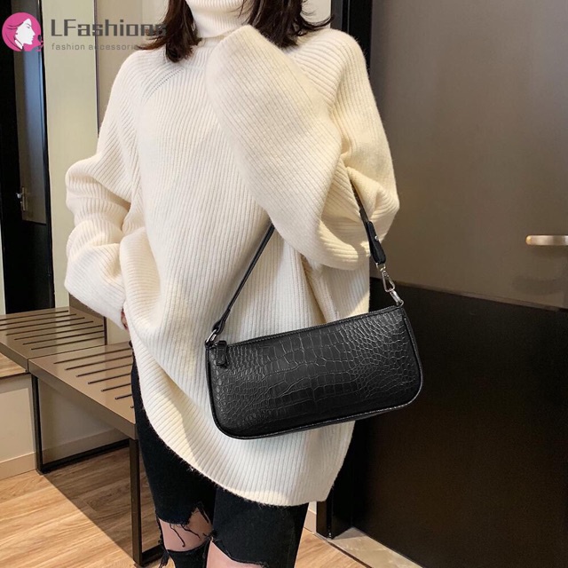 Túi xách kẹp nách + đeo vai vân cá sấu Hot trend 2020