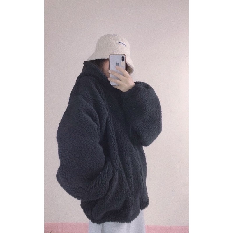 Áo khoác áo hoodies lông tay bồng ullzang, áo lông dày bịch