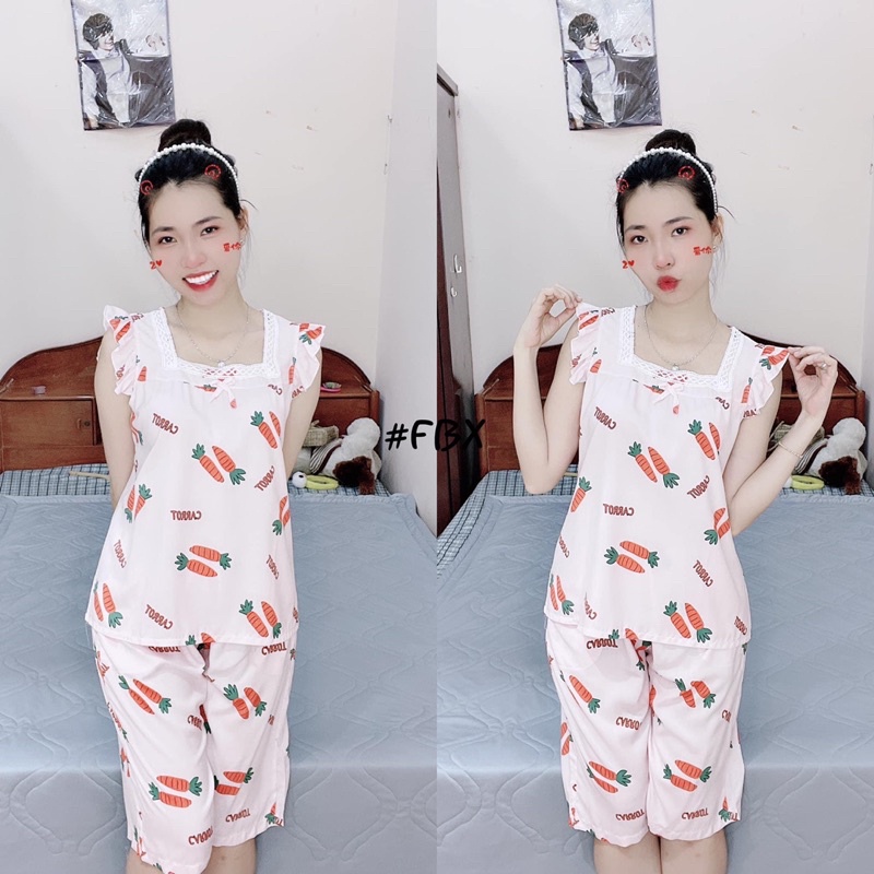 Bộ đồ tole áo tay cánh tiên quần lửng F21 VNXK