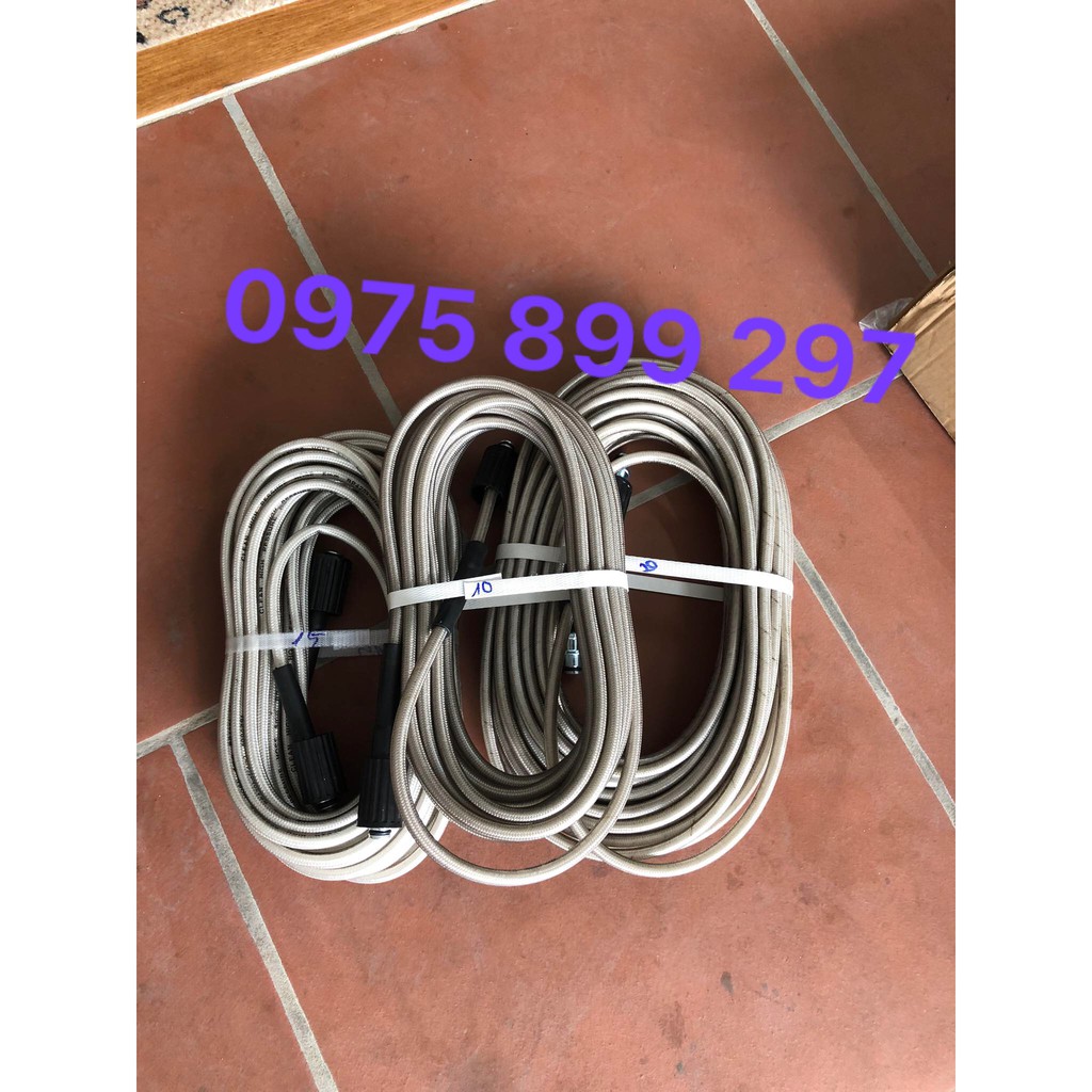 Cuộn Dây Rửa Xe 10m,15m,20m Cho Máy Bơm Xịt Rửa Áp Lực Cao Ren Trong 22mm