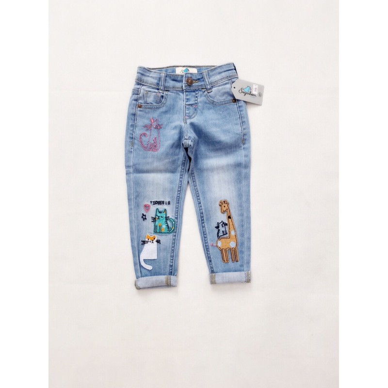 Quần bò bé gái sugar bear 1-2 tuổi đến 10/12 tuổi