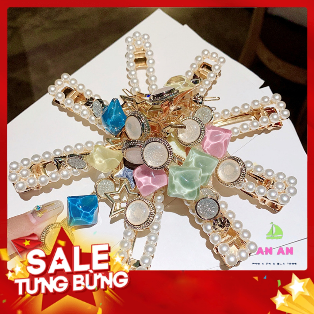 [MỚI SALE]SET Ghim Kẹp Tóc Đính Đá Nhiều Màu Sang Trọng Phong Cách Hàn Quốc cho các bạn nữ phụ kiện tóc giá rẻ TO11-SET8