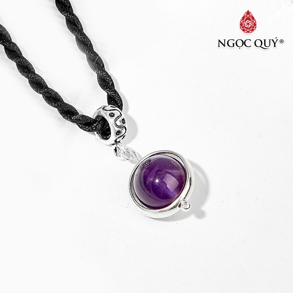 Mặt Dây Chuyền TA Tím Phối Bạc - Ngọc Quý