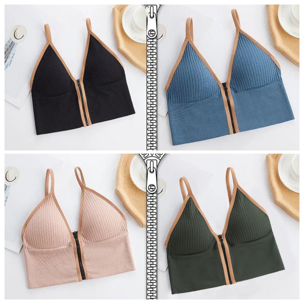 Áo ngực nữ AOWEINISI có khóa kéo co giãn tốt quyến rũ thời trang