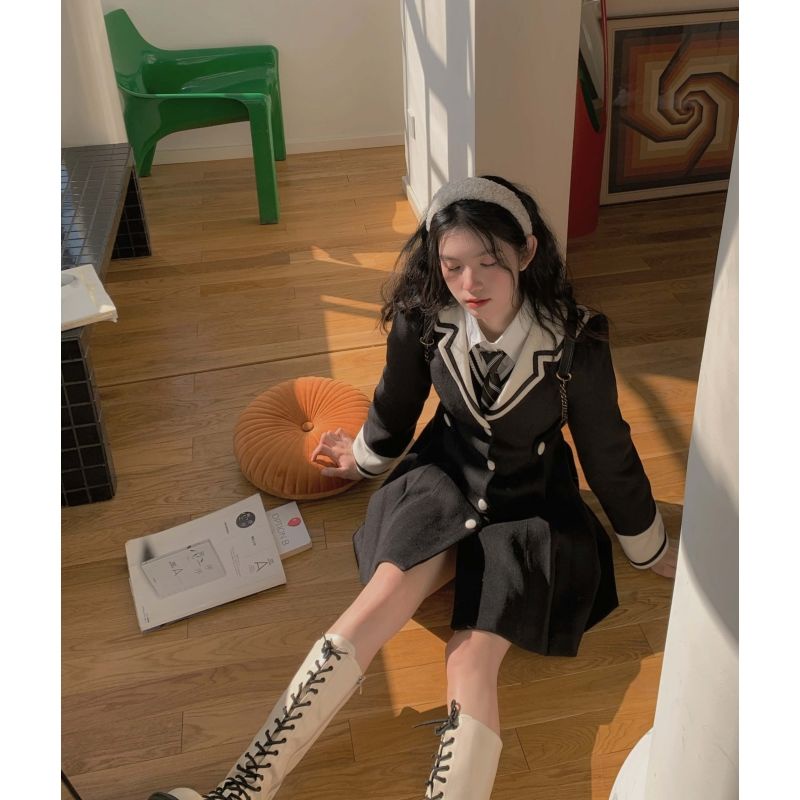 Áo Sơ Mi Len Ôm Eo Phong Cách Anh Quốc Thời Trang Mùa Xuân Cho Nữ