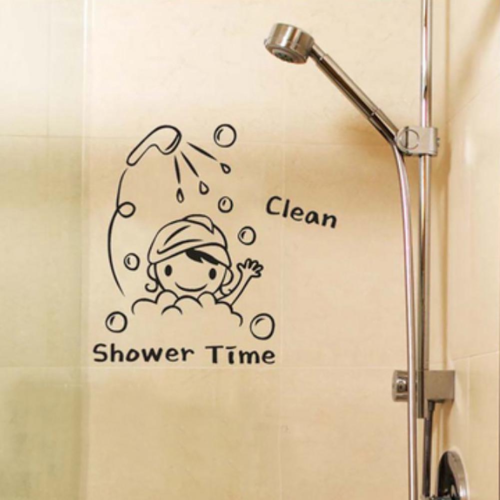 Sticker PVC dán tường nhà tắm chống nước đáng yêu cho bé