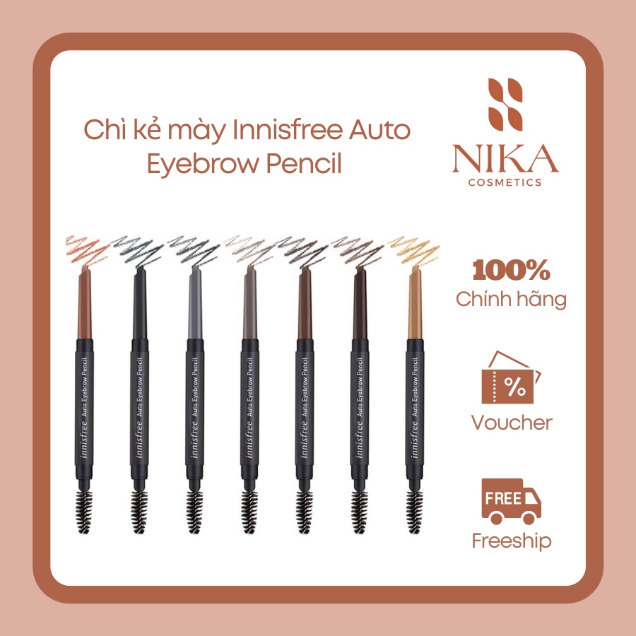 Chì kẻ mày đầu sáp vặn Innisfree Auto Eyebrow Pencil [Nika Story]