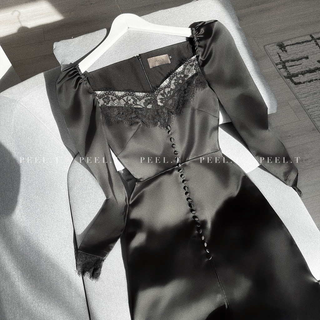 PEEL.T - Julia Dress - Đầm dài maxi phối ren xẻ tà