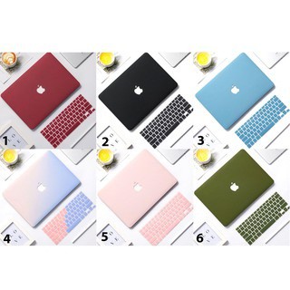 Combo Case , Ốp + Phủ bàn phím cho Macbook đồng màu (Tặng Kèm Nút Chống Bụi + Chống gãy đầu dây sạc )