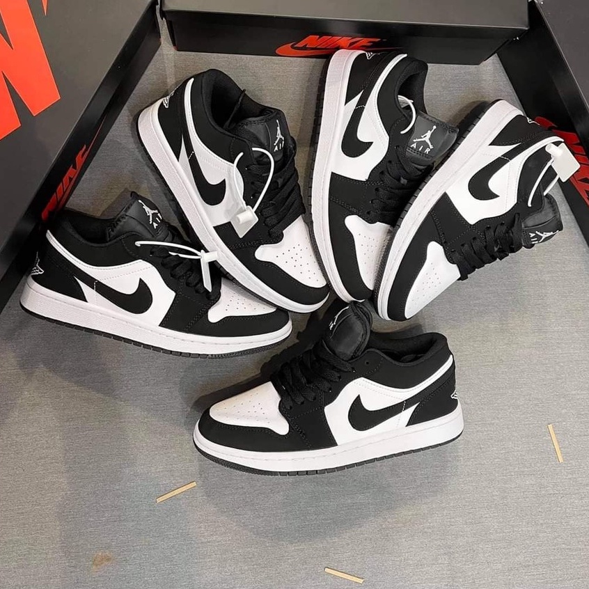 Giày thể thao JORDAN 1 CỔ THẤP MÀU ĐEN Panda Nỉ , giày jodan jd1 panda low hot hit 2021