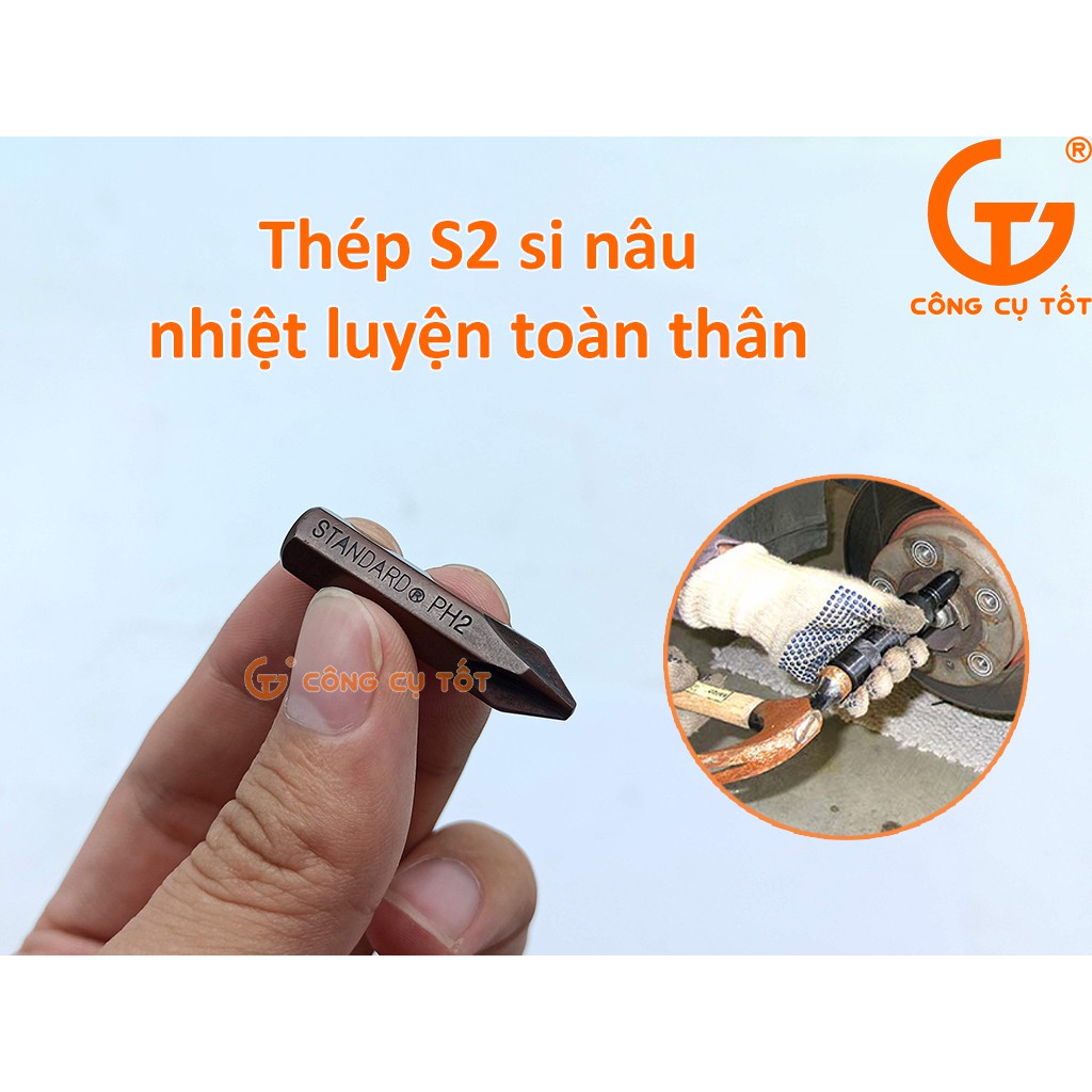 Mũi vít đóng 4 cạnh Standard si nâu 35mm