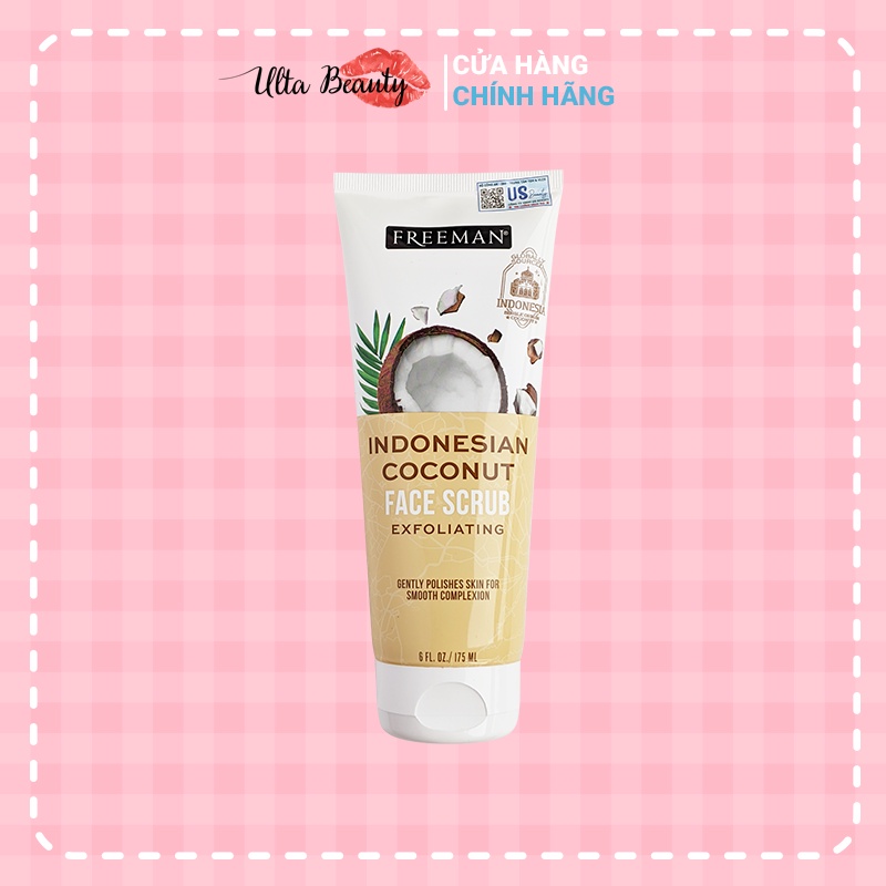 Tẩy Tế Bào Chết Da Mặt Freeman Dừa Indonesia & Đường Exfoliating Indonesian Coconut Face Scrub (175ml)