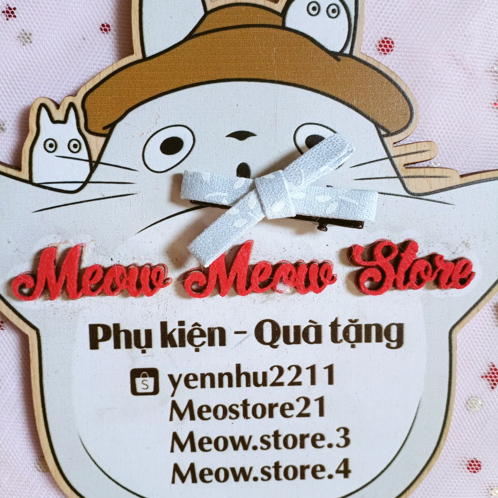 ❣️Ảnh Meow Meow❣️ Kẹp Tóc Nơ Chữ X Vải Hoa Loại Tốt❣️