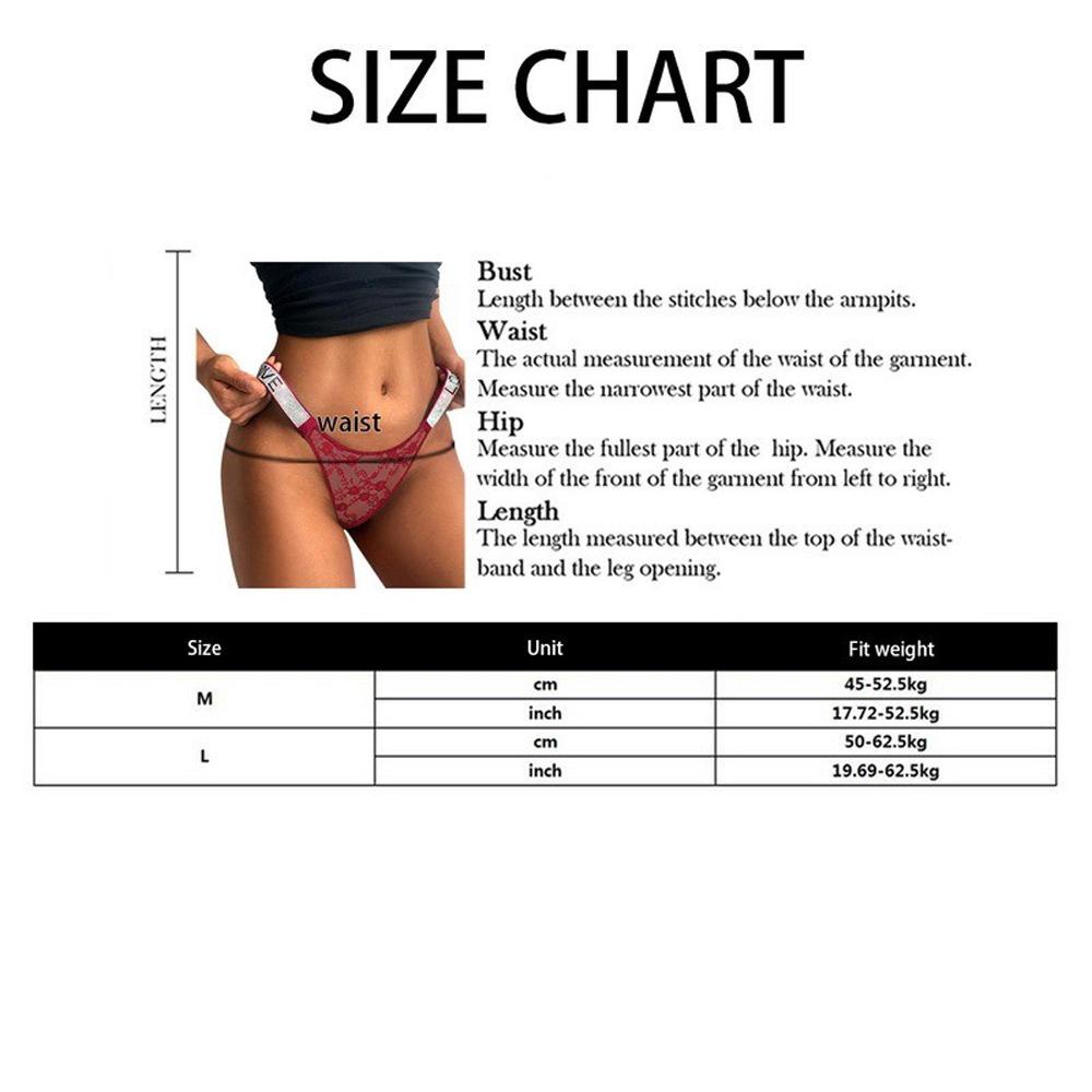 Quần Lót Nữ Chất Liệu Cotton Phối Ren In Chữ Thời Trang|Bộ Đồ Lót Dây G String Quyến Rũ