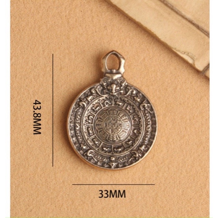 Mặt dây chuyền văn thù cửu cung bát quái tây tạng