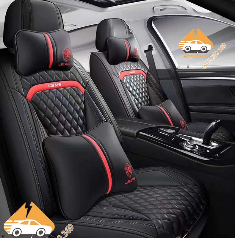 Combo Bộ Áo Bọc Ghế Ô TÔ 5 Chỗ 9D LBW Ôm kín 360 Độ Chất Liệu Da PU Cao Cấp