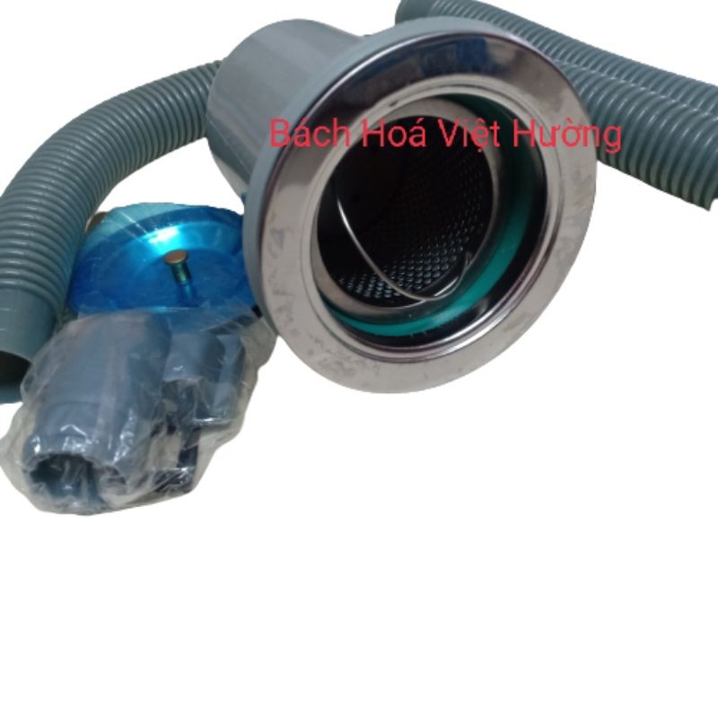 Bộ xi phông dây thoát chậu rửa chén bát 1 hộc Tân Á Đại Thành, thoát nước nhanh, khử mùi hiệu quả, cốc lọc bằng inox
