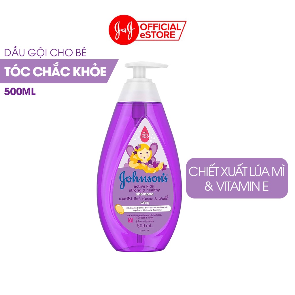 Dầu Gội Giúp Tóc Chắc Khỏe Cho Bé Gái Johnsons Baby Active Kids Strong Healthy Shampoo