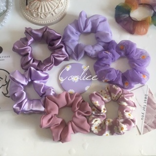 Scrunchies tông tím mộng mơ các mẫu