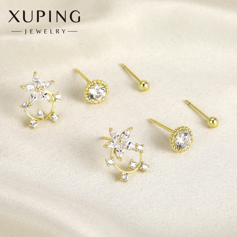 Set 3 Đôi Bông Tai Nữ Mạ Vàng 14K, Phong Cách Hàn Quốc - XPSET302