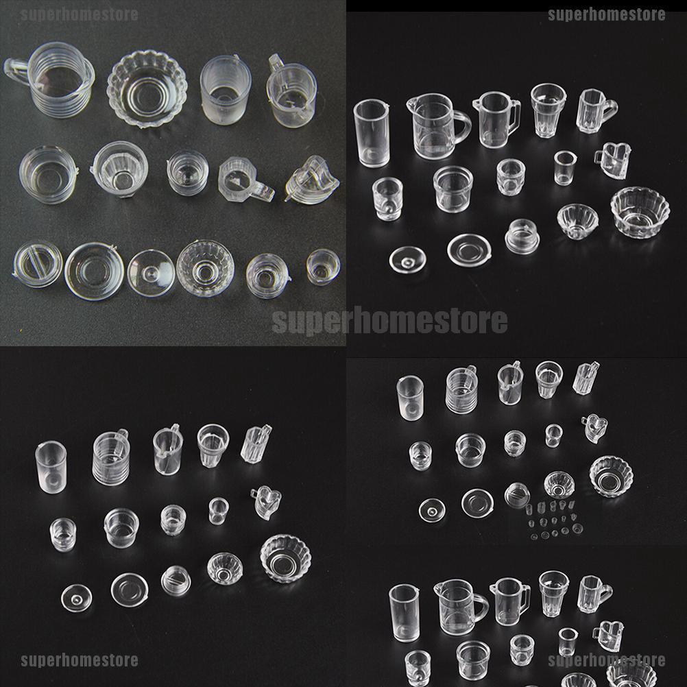 Set 15 Ly Mini Trong Suốt Dùng Để Trang Trí Nhà Búp Bê