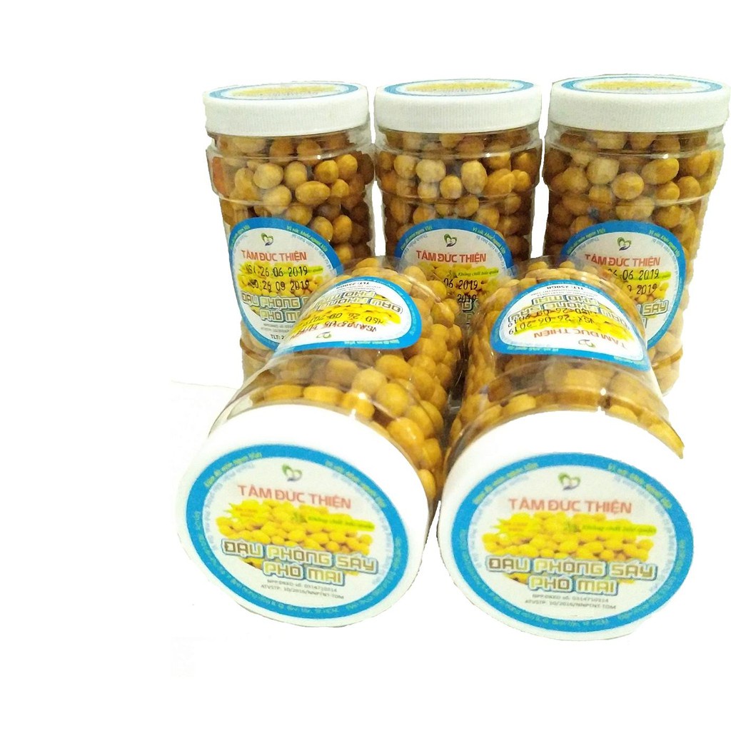 Combo 5 Hũ Đậu Phộng Da Cá Phô Mai Thương Hiệu Tâm Đức Thiện - Hũ 210GR