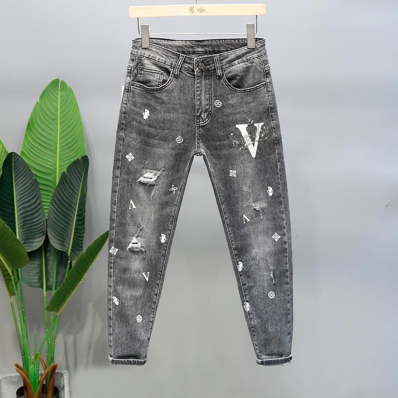 Quần Jean Dài Phối Rách Cá Tính Dành Cho Nam