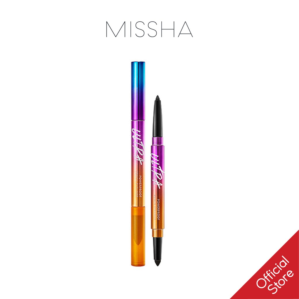 Chì Kẻ Mắt Không Trôi 2 Đầu Missha Ultra Powerproof Pencil Eyeliner 8g