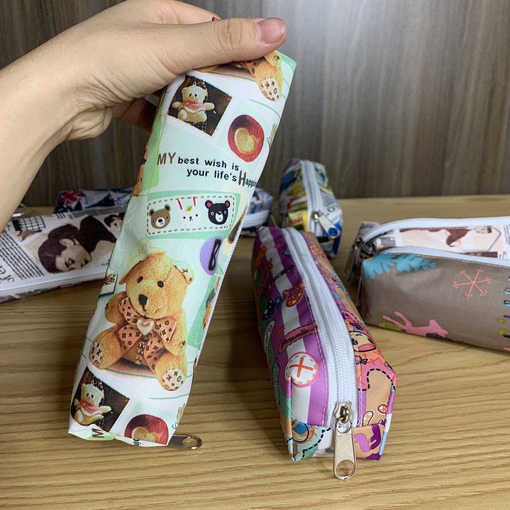 Túi đựng bút, túi đựng bút nhiều ngăn vải canvas cao cấp có khóa miệng chắc chắn bền đẹp