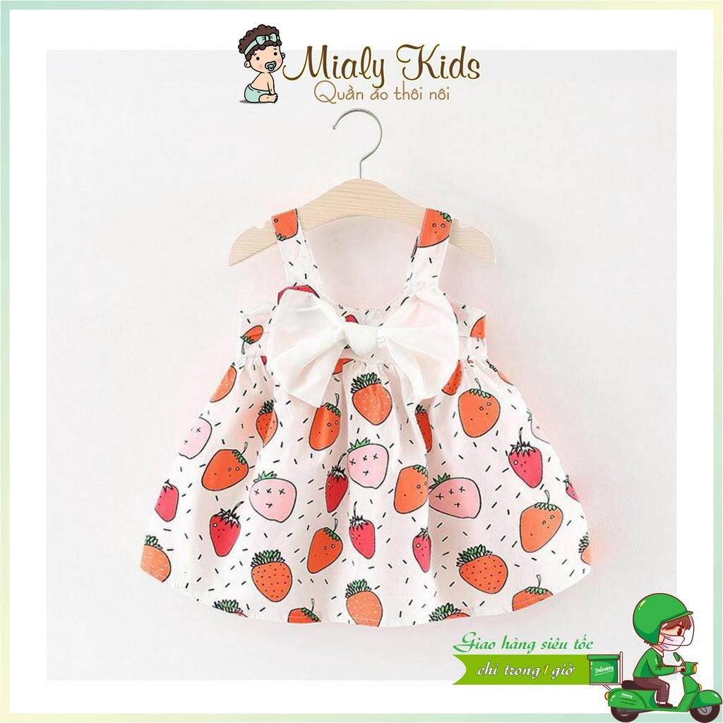 Áo babydoll 2 dây họa tiết dây tây Mialy Kids cho bé gái (8-15Kg) - Vải mềm mịn, thoải mái cho bé
