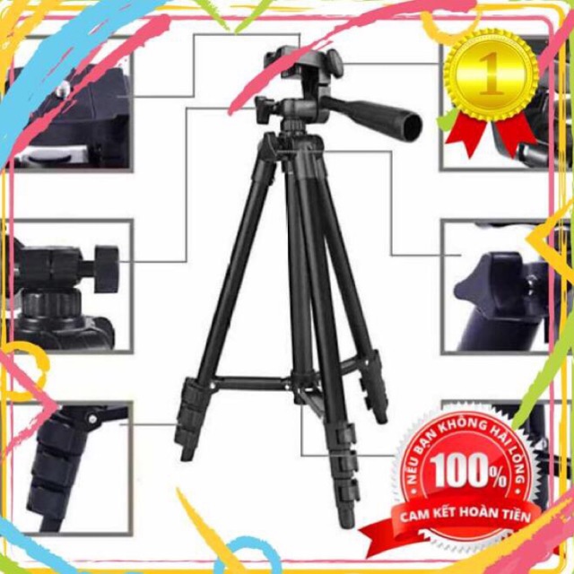 Gậy chụp ảnh 3 chân Tripod TF 3120 mẫu 2018, kèm giá đỡ điện thoại