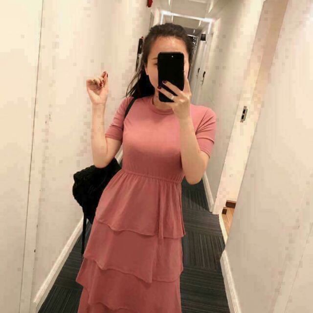 Váy maxi tầng Thailand đẹp quá thun co dãn toải mái 300k